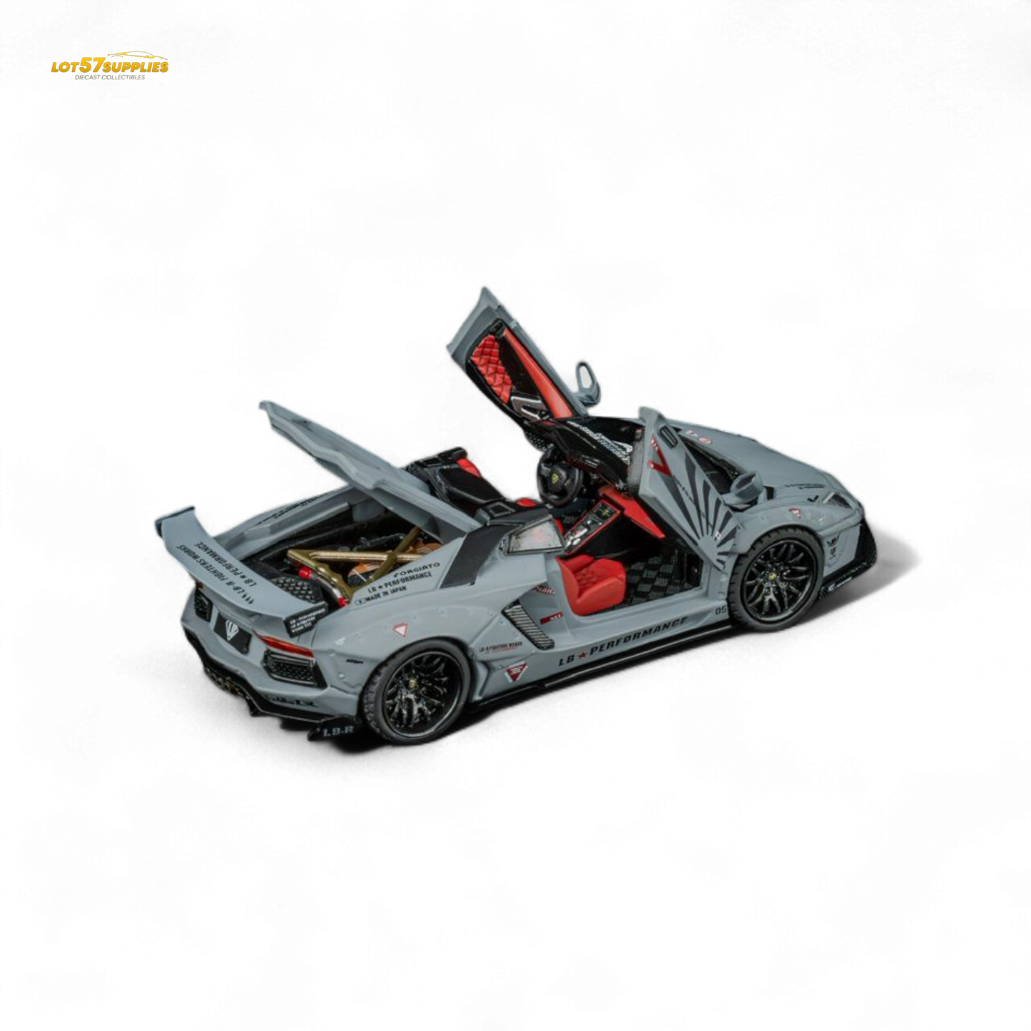 TPC Rhino Model RM 1/64 Lamborghini LP720-4 Roadster Wide-Body Modified - Combat Gray 1/64