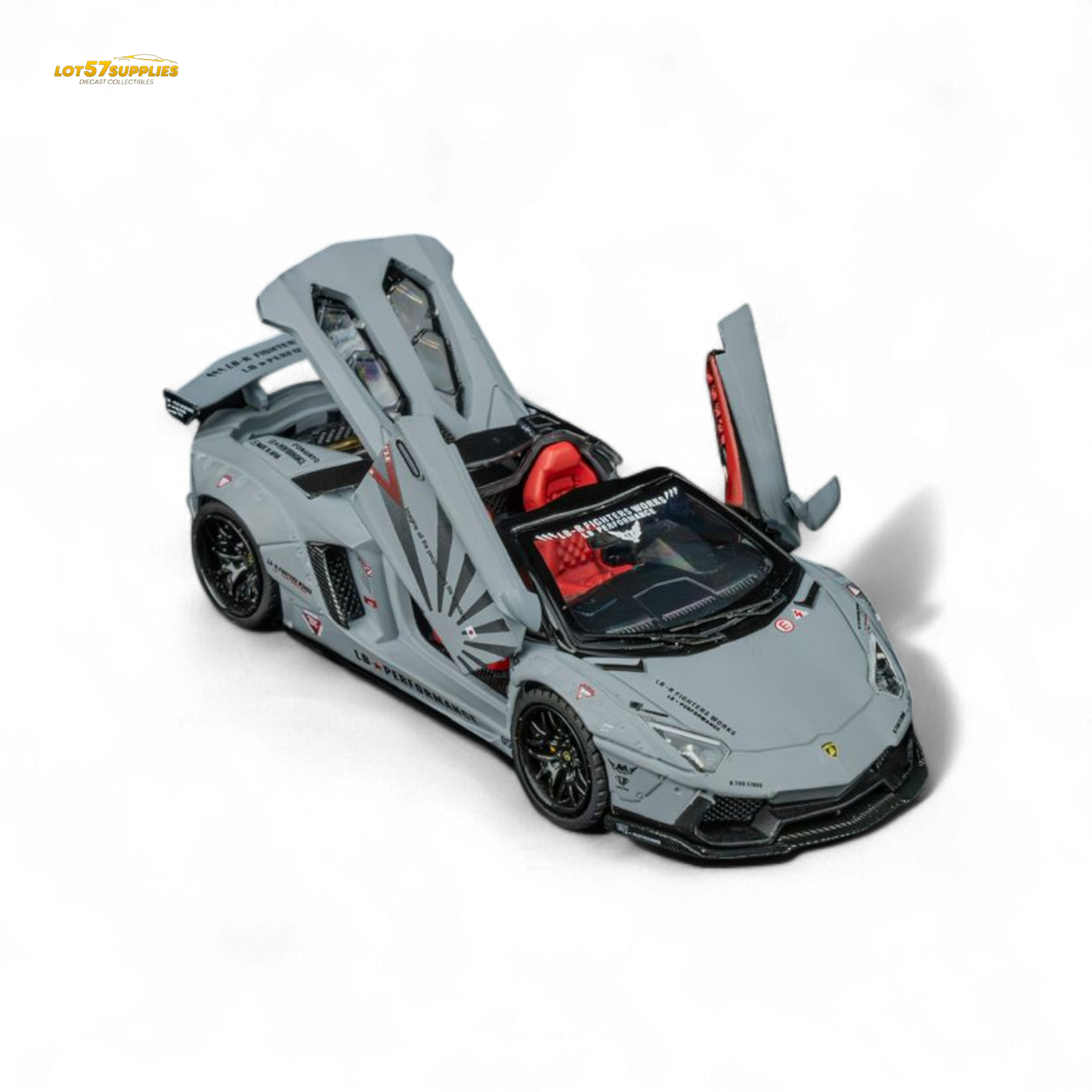 TPC Rhino Model RM 1/64 Lamborghini LP720-4 Roadster Wide-Body Modified - Combat Gray 1/64