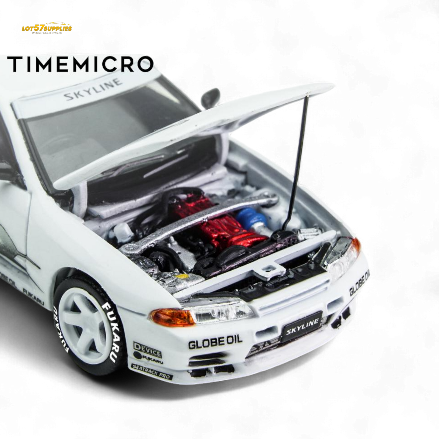 (Pre-Order) TimeMicro Skyline GT-R R32 Los Santos Drift - White 1/64