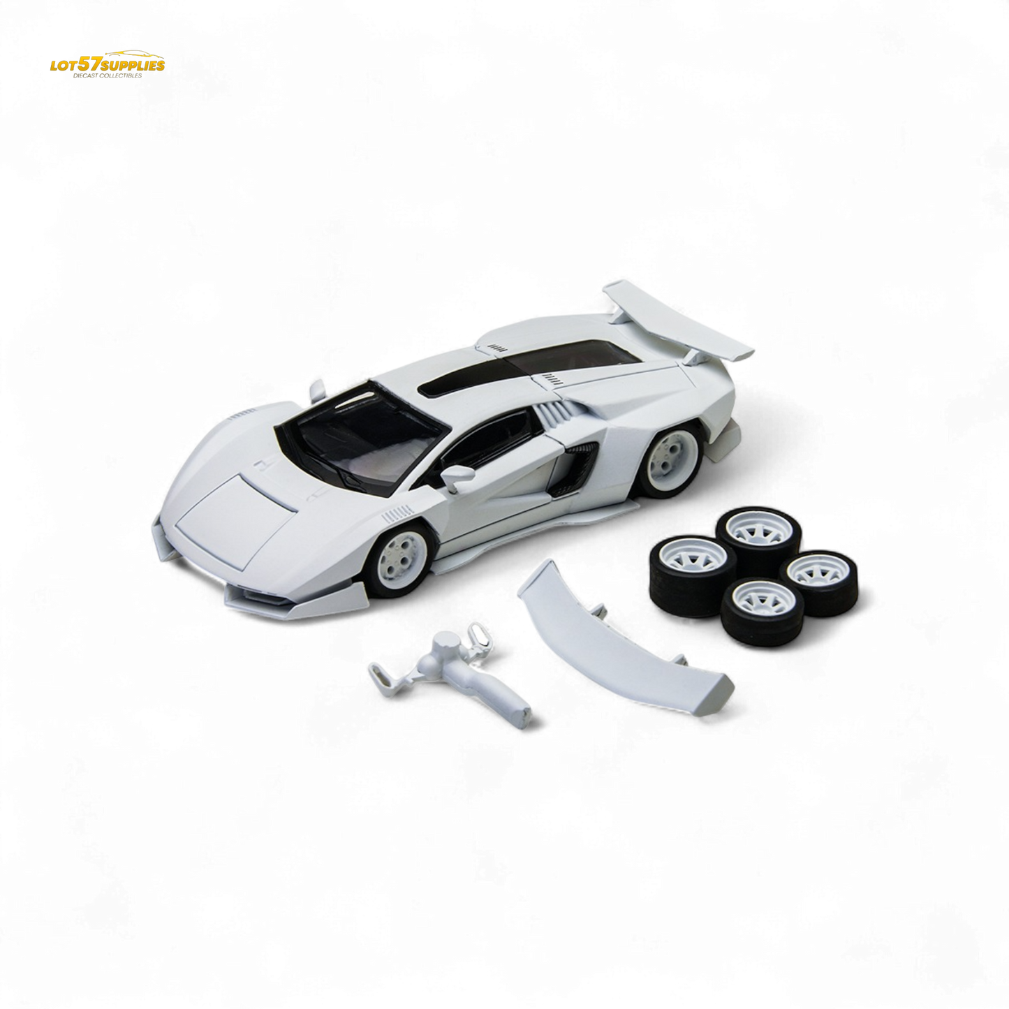 TimeMicro × PSC DESIGN 1/64 Countach V Ver. Mechanic PSC - White 1:64