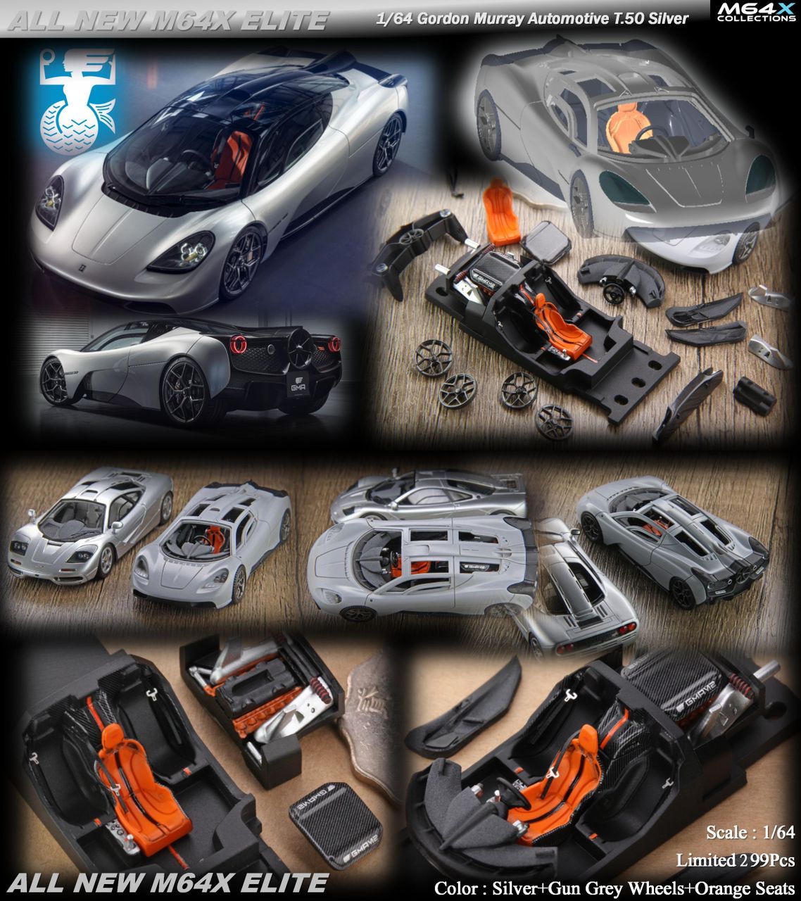 (Pre-Order) M64X GMA T.50 Silver 1:64