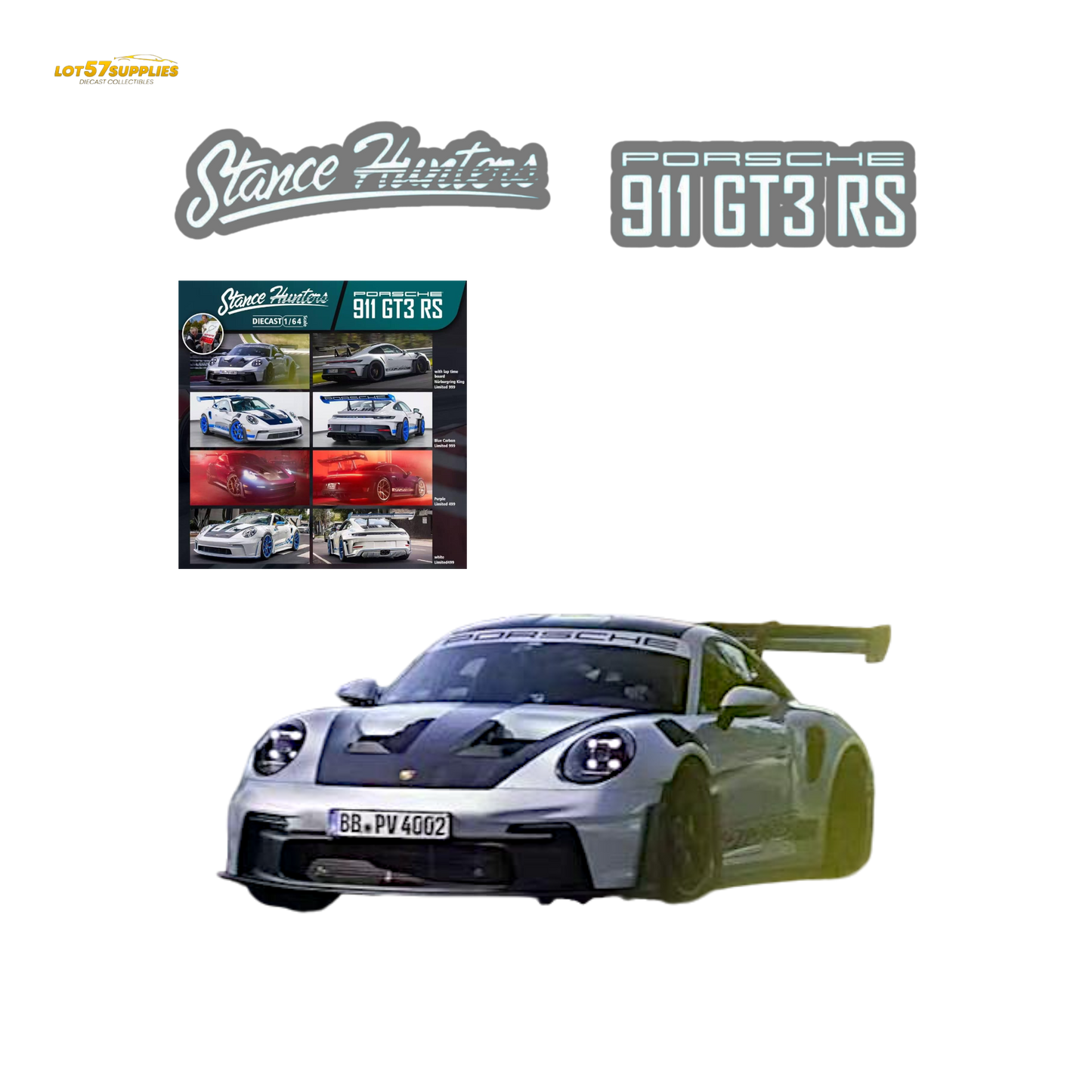(Pre-Order) Stance Hunters Porsche 911 GT3 RS Nürburgring Livery 1:64
