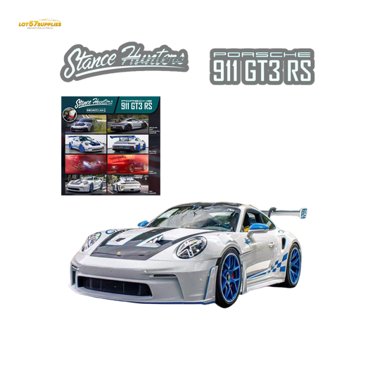 (Pre-Order) Stance Hunters Porsche 911 GT3 RS White 1:64