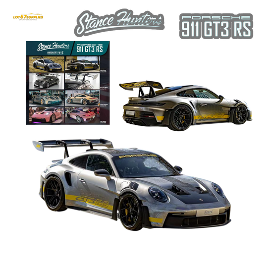 (Pre-Order) Stance Hunters Porsche 911 GT3 RS 992 Polar Silver 1:64