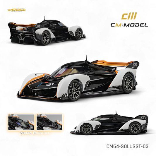 (Pre-Order) CM Model McLaren Solus GT - Black White 1:64