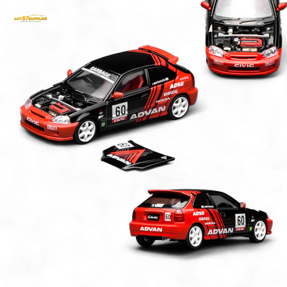 (Pre-Order) Motorhelix Honda Civic Type R EK9 Advan Livery 1:64