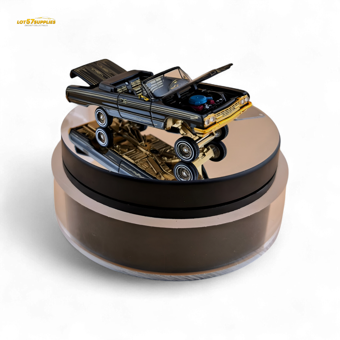 (Pre-Order) Fine Works64 Chevrolet Impala Lowrider - Black / Gold - 1:64