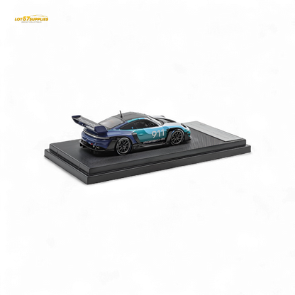 (Pre-Order) HKM 911 GT3 R Rennsport - Blue-White #911 1:64