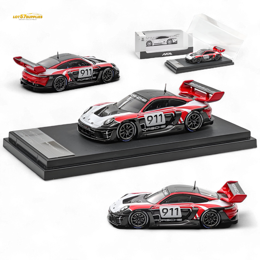 (Pre-Order) HKM 911 GT3 R Rennsport - Red-White #911 1:64
