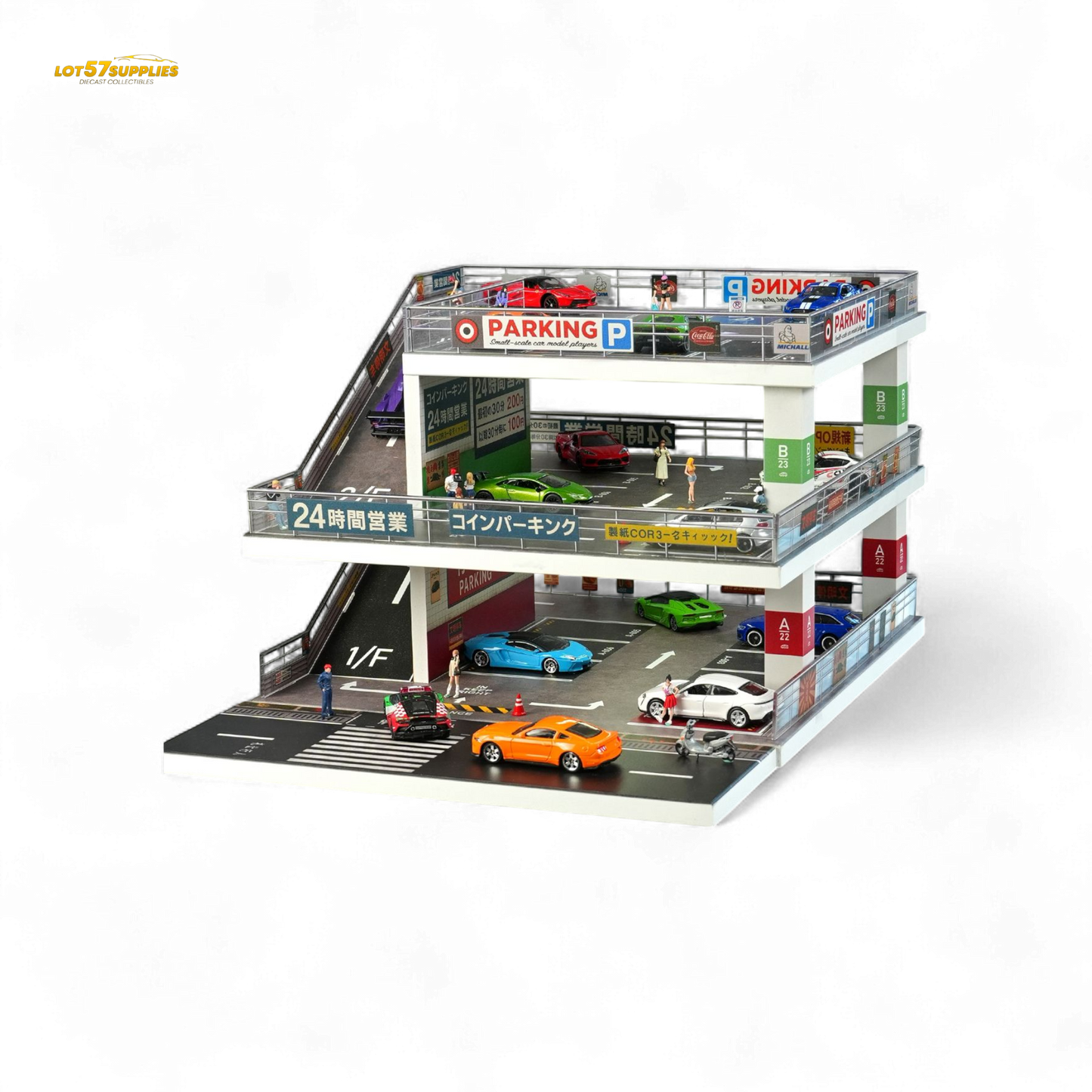 (Pre-Order) Shou Cang Jia Japanese Ramp Parking Lot - Dark Green 1:64