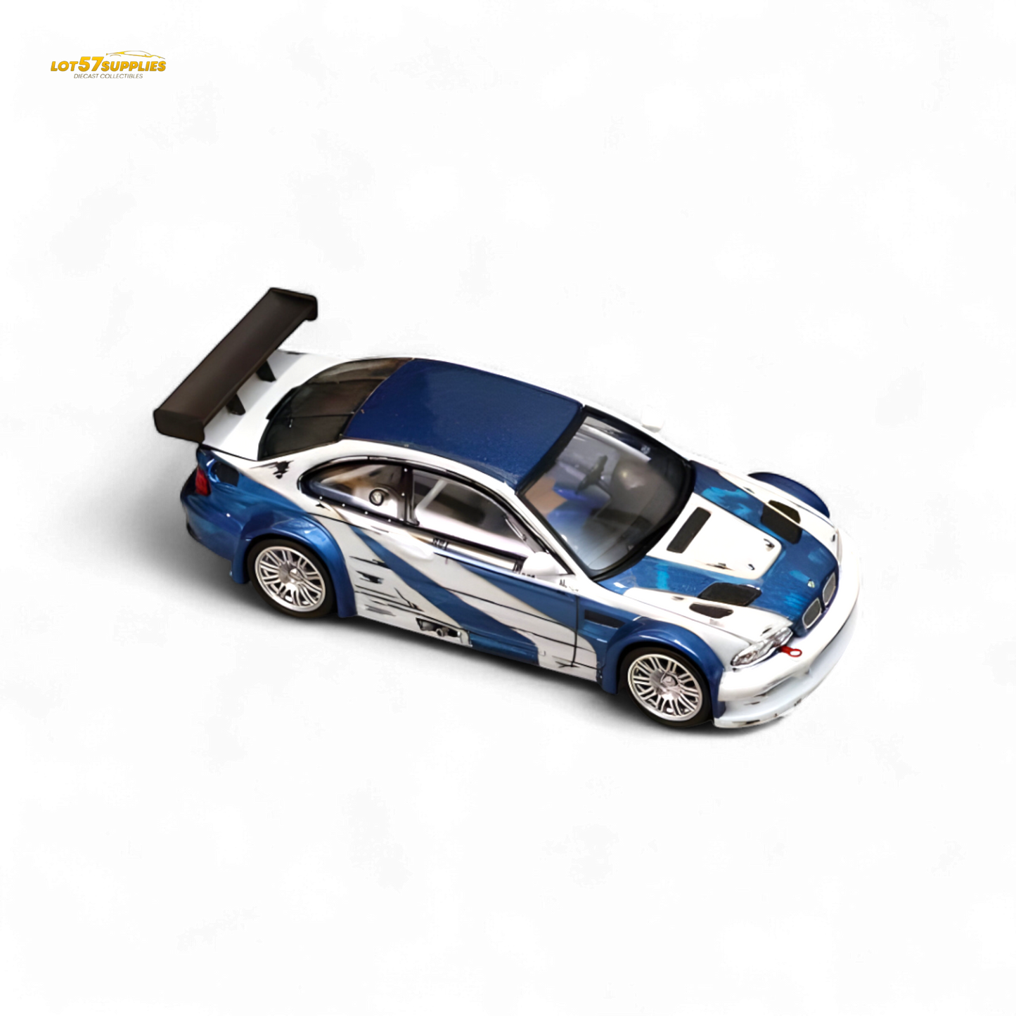 (Pre-Order) Ghost Player BMW E46 M3 GTR - White Blue Comic NFS Livery 1:64