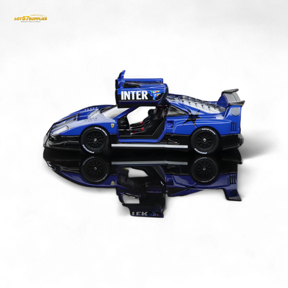 Demon King Auto F40 LB-Works Wide-Body Gull Wing Gate Modified - Inter Milan Livery 1:64