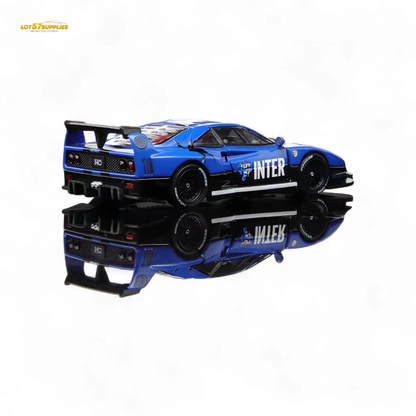 Demon King Auto F40 LB-Works Wide-Body Gull Wing Gate Modified - Inter Milan Livery 1:64