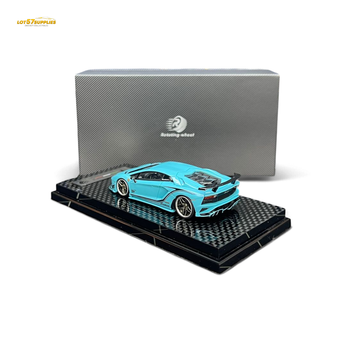 Rotating Wheel Rowen Aventador S - Pearl Blue 1/64