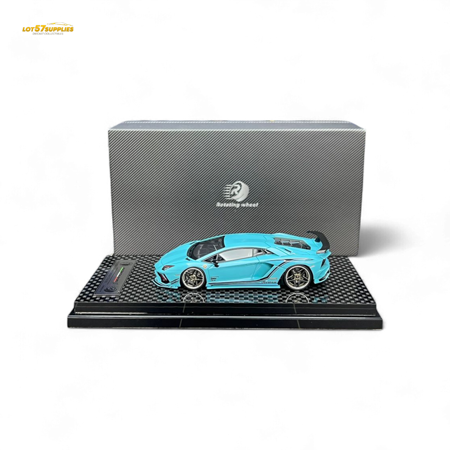 Rotating Wheel Rowen Aventador S - Pearl Blue 1/64