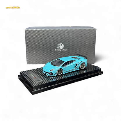 Rotating Wheel Rowen Aventador S - Pearl Blue 1/64