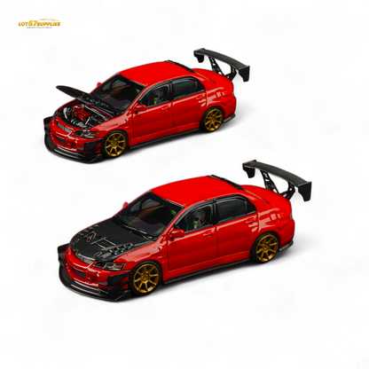 (Pre-Order) Findclassically Mitsubishi 9th Generation - Red - Carbon Hood 1:64