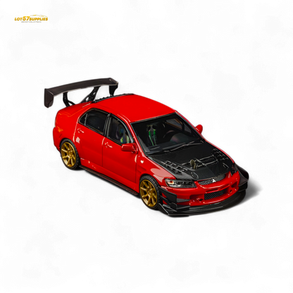 (Pre-Order) Findclassically Mitsubishi 9th Generation - Red - Carbon Hood 1:64