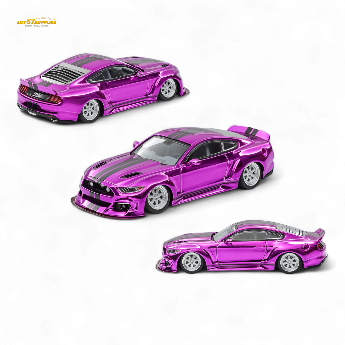 (Pre-Order) Liberty 64 Mustang Widebody Kit Chrome Purple 1:64