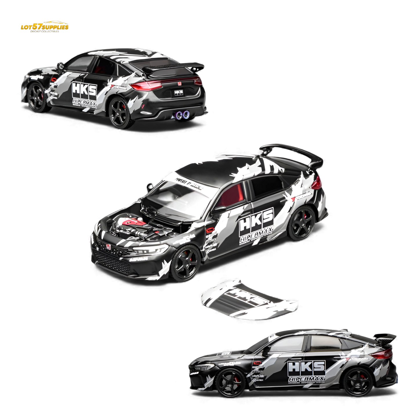 (Pre-Order) Motorhelix Civic Type R FL5 Black HKS 1:64