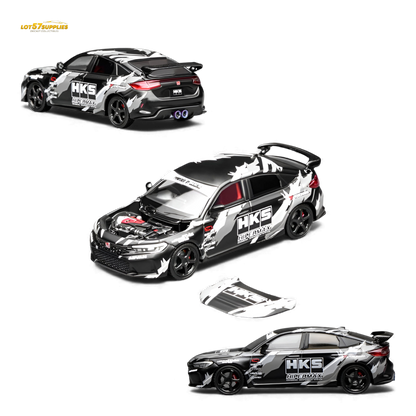 (Pre-Order) Motorhelix Civic Type R FL5 Black HKS 1:64