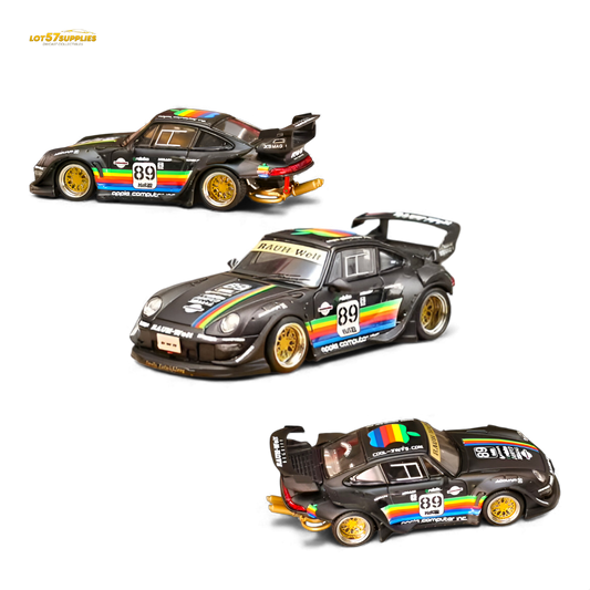 (Pre-Order) Street Weapon RWB 993 Matte Black Apple Livery 1:64