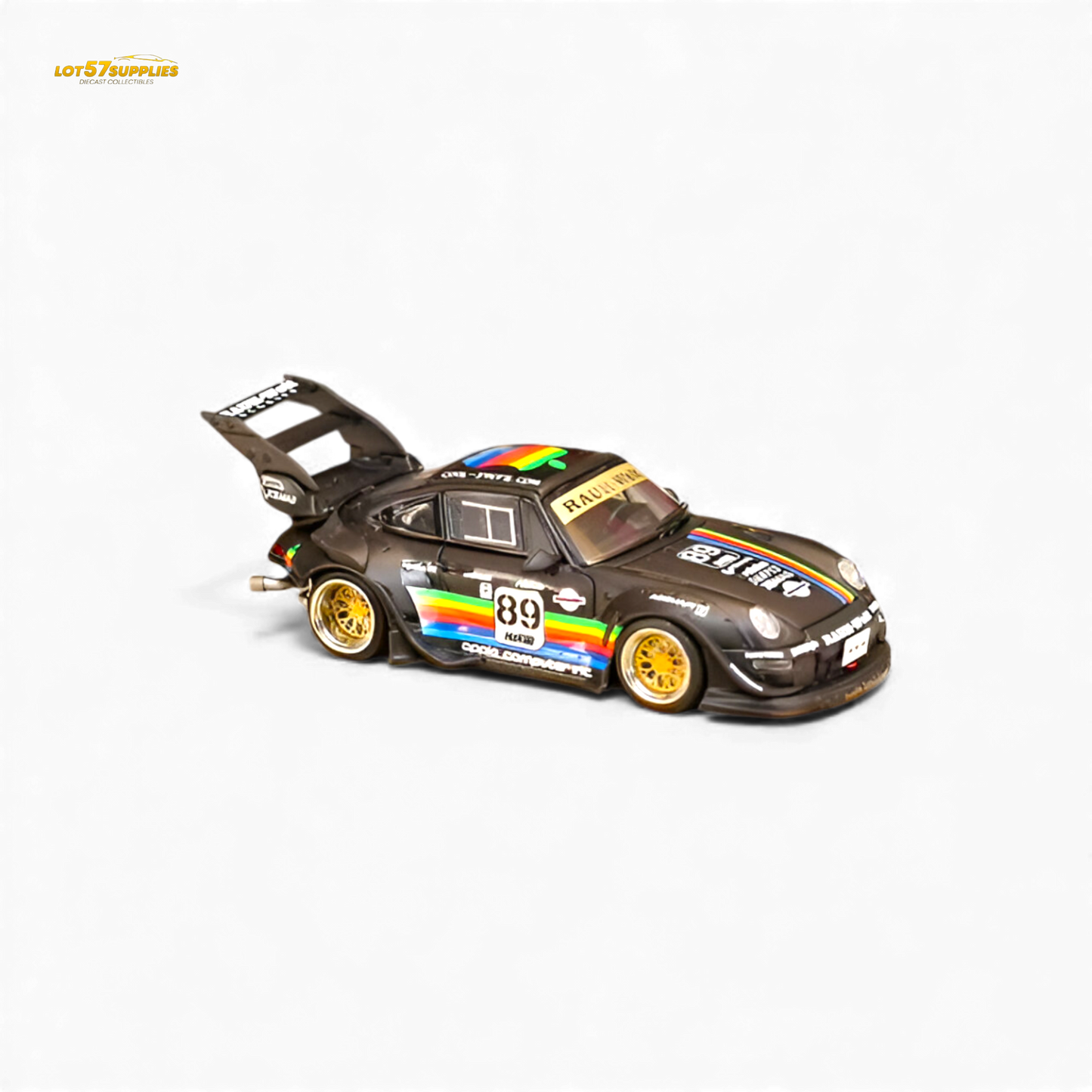 (Pre-Order) Street Weapon RWB 993 Matte Black Apple Livery 1:64