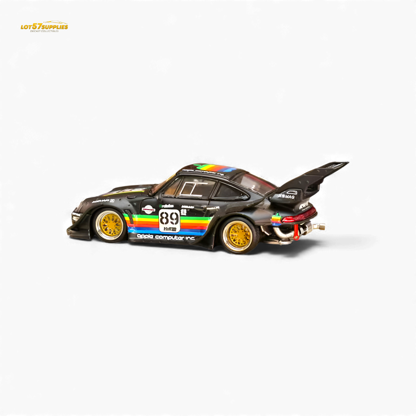 (Pre-Order) Street Weapon RWB 993 Matte Black Apple Livery 1:64