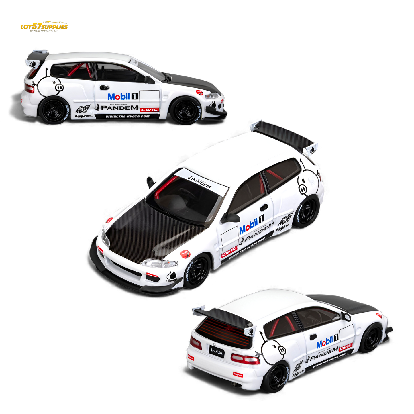 (Pre-Order) Et Model Civic EG6 - Mobil 1# Livery Carbon Cover 1:64