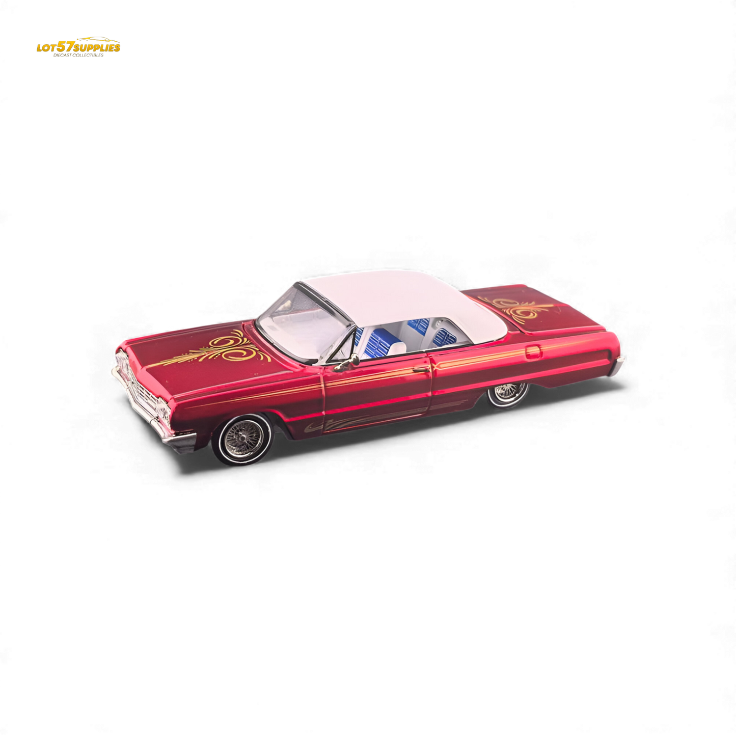 (Pre-Order) Fine Works64 Chevrolet Impala - Transparent Red Luxury - 1:64