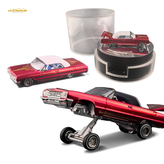 (Pre-Order) Fine Works64 Chevrolet Impala - Transparent Red Luxury - 1:64