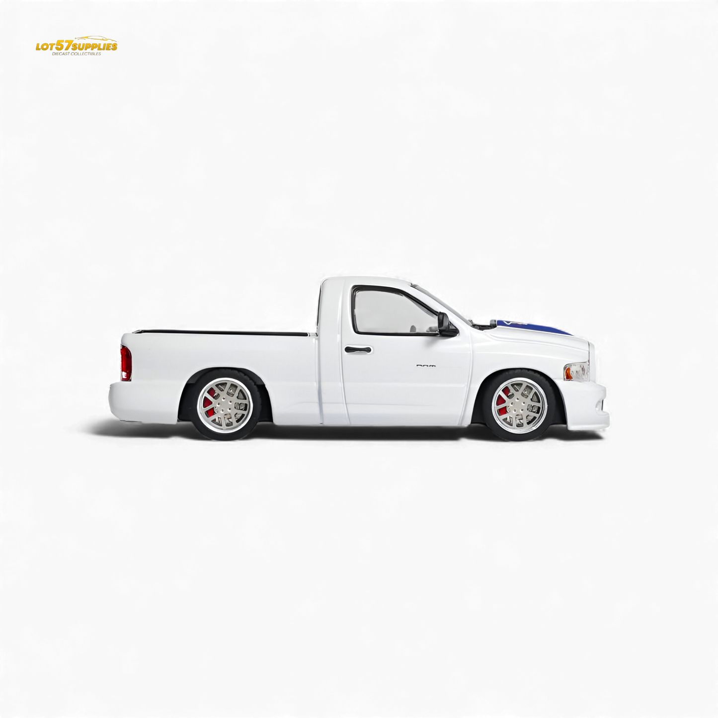 (Pre-Order) GCD Dodge RAM SRT-10 - White Blue Stripe (LHD) 1:64
