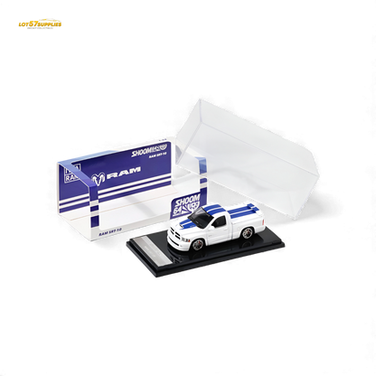 (Pre-Order) GCD Dodge RAM SRT-10 - White Blue Stripe (LHD) 1:64