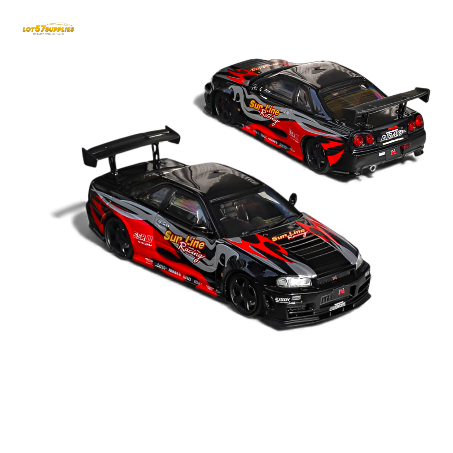 (Pre-Order) Fuji Skyline R34 GT-R Nismo Z-Tune - Black Red Flame 1:64