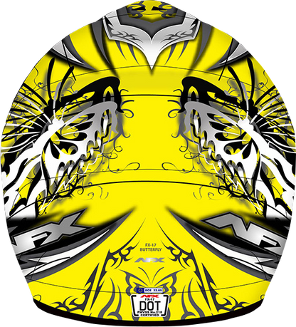 AFX FX-17 Helmet - Butterfly - Matte Yellow - Large 0110-7134
