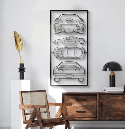 2002 Camaro SS Quad Profile Metal Frame Silhouette - MT1439