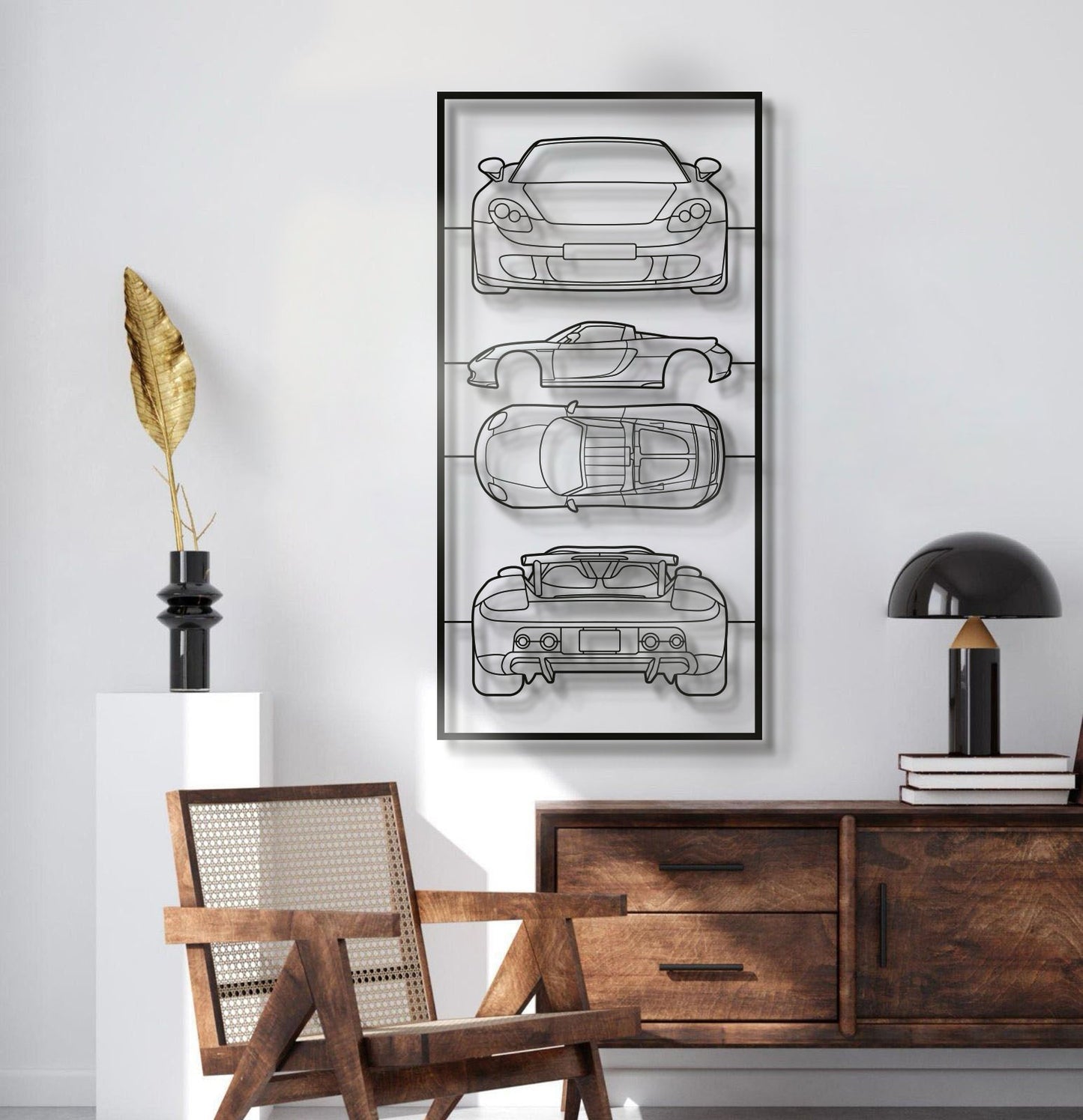 2003 Carrera GT Quad Profile Metal Frame Silhouette - MT1459