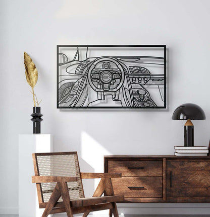 R8 Driver's Cockpit Metal Frame Wall Art - MT1464