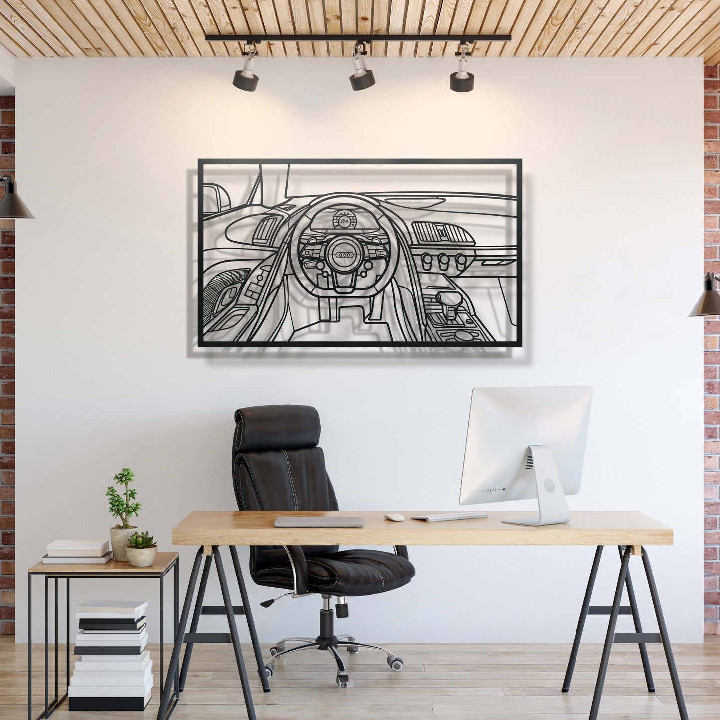 R8 Driver's Cockpit Metal Frame Wall Art - MT1464