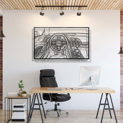 R8 Driver's Cockpit Metal Frame Wall Art - MT1464