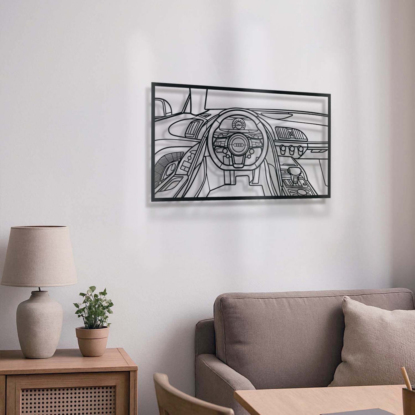 R8 Driver's Cockpit Metal Frame Wall Art - MT1464