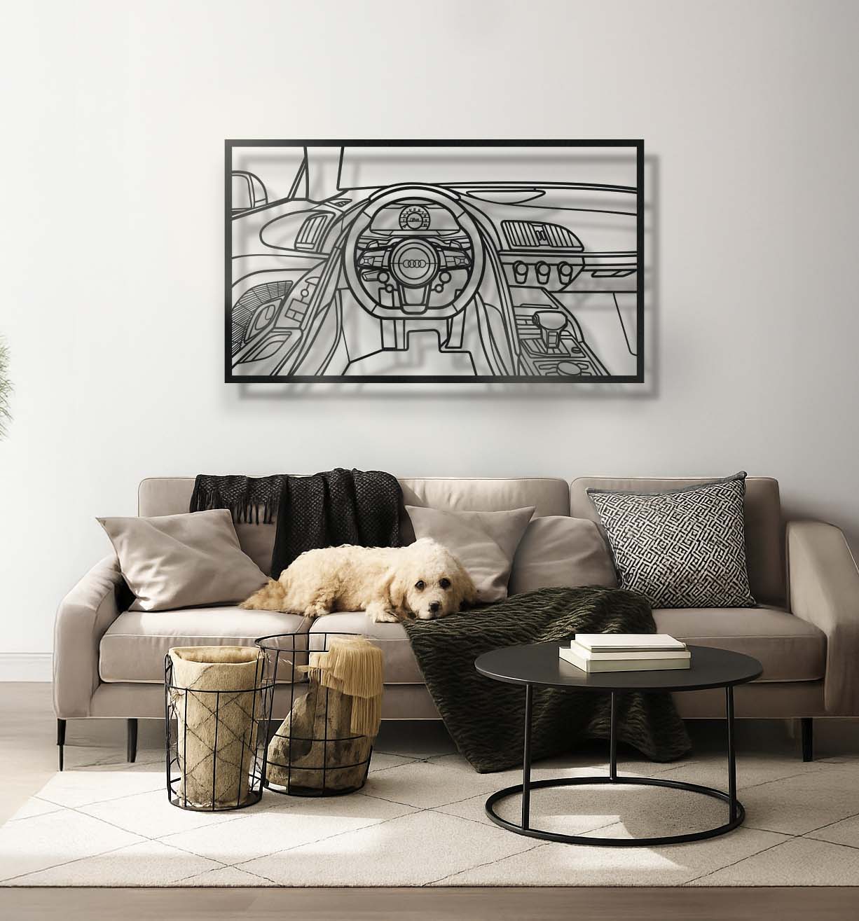 R8 Driver's Cockpit Metal Frame Wall Art - MT1464