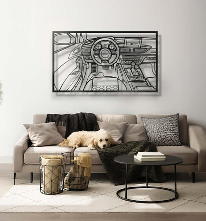 RS6 Avant Driver's Cockpit Metal Frame Wall Art - MT1472