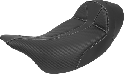 SADDLEMEN Dominator Solo Seat - Extended Reach - Stitched - Black w/ Gray Stitching - FL '08-'23 808-07B-0042EXT