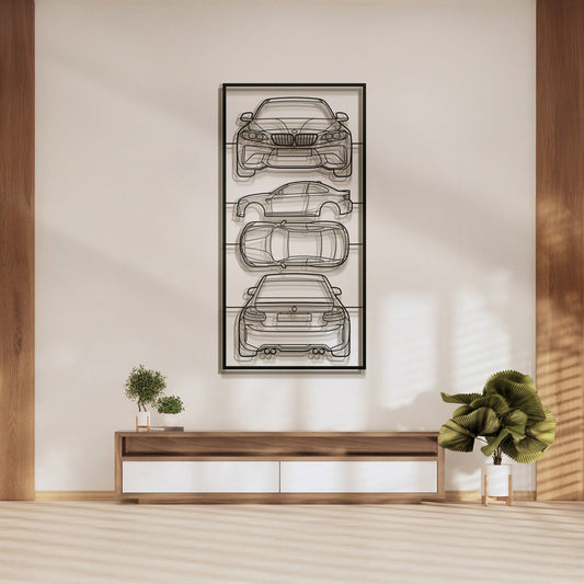 2016 M2 (F87) Quad Profile Metal Frame Silhouette - MT1430