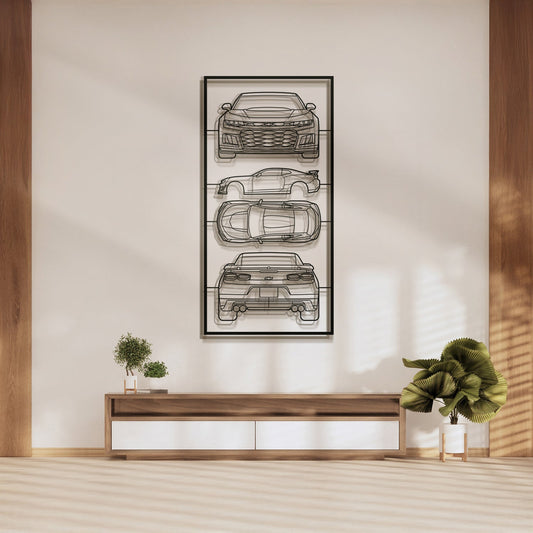 2017 Camaro ZL1 Quad Profile Metal Frame Silhouette - MT1441