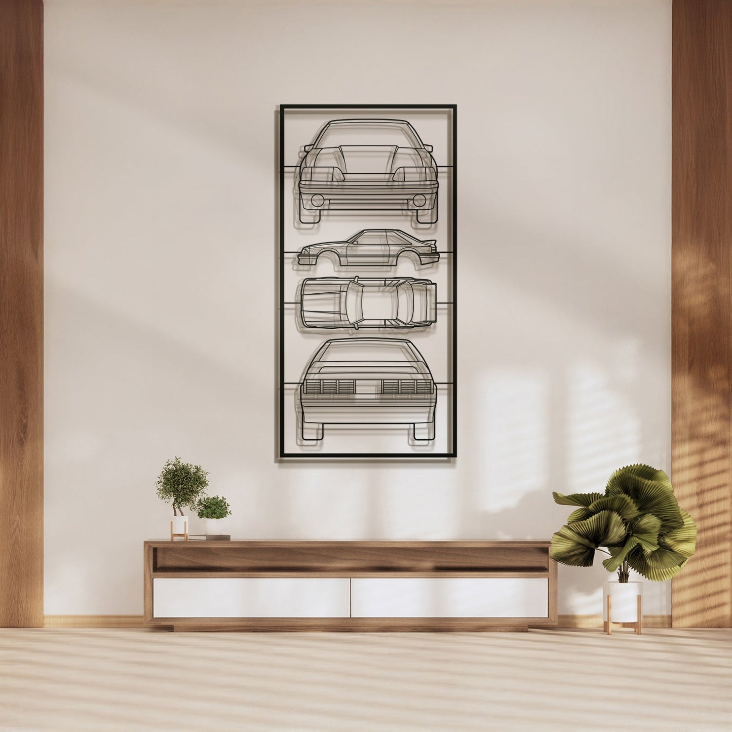1987 Mustang GT Fox Body Quad Profile Metal Frame Silhouette - MT1450