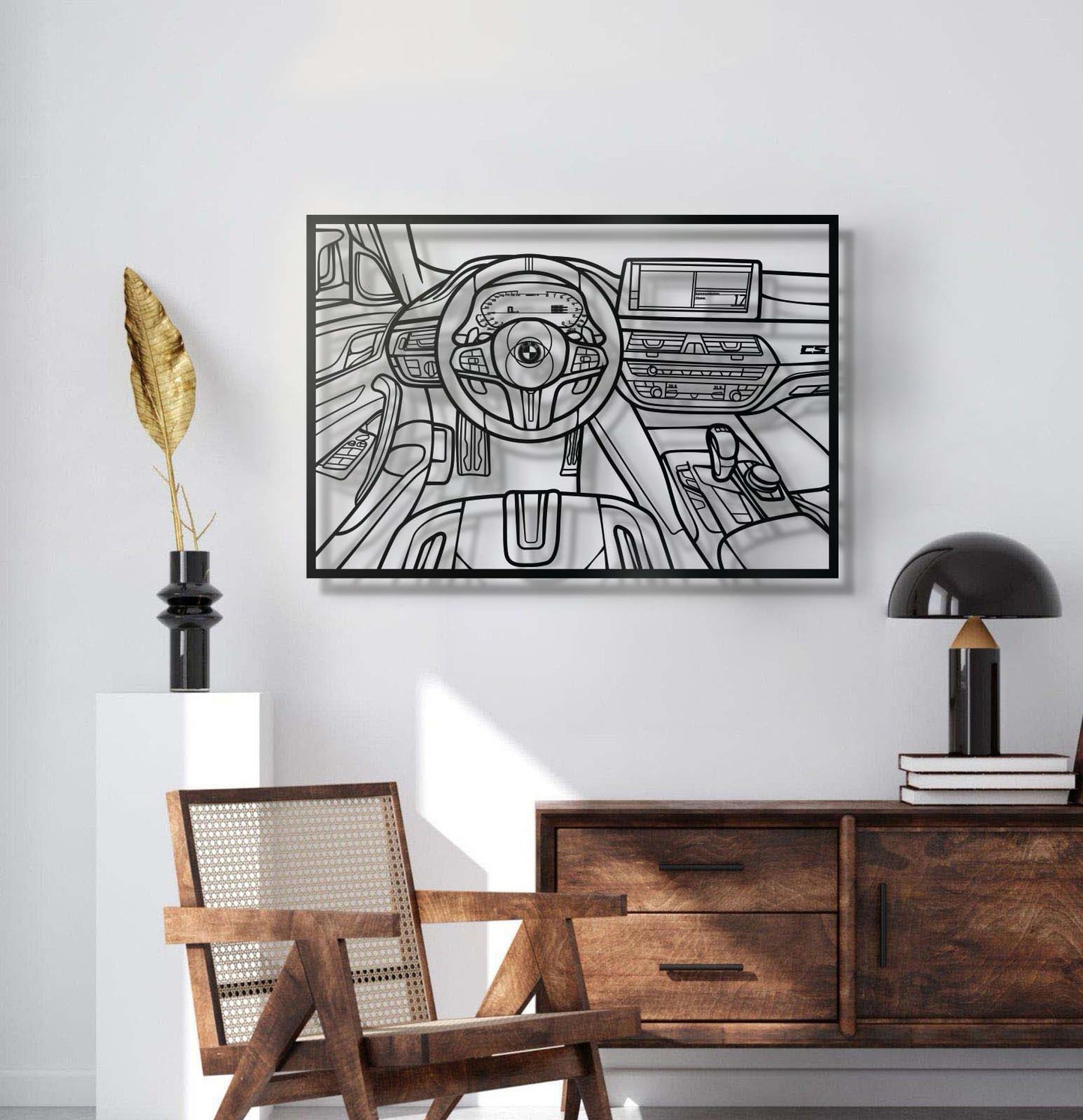 M5 CS Driver's Cockpit Metal Frame Wall Art - MT1465