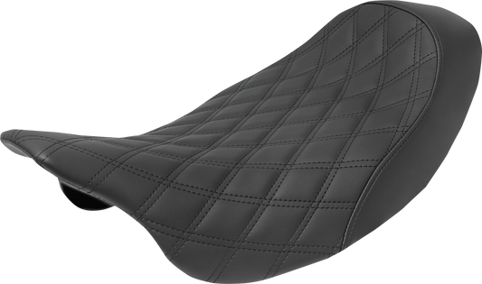 SADDLEMEN Renegade Solo Seat - Black - Lattice Stitched - '08-'23 FLH 808-07B-002LS