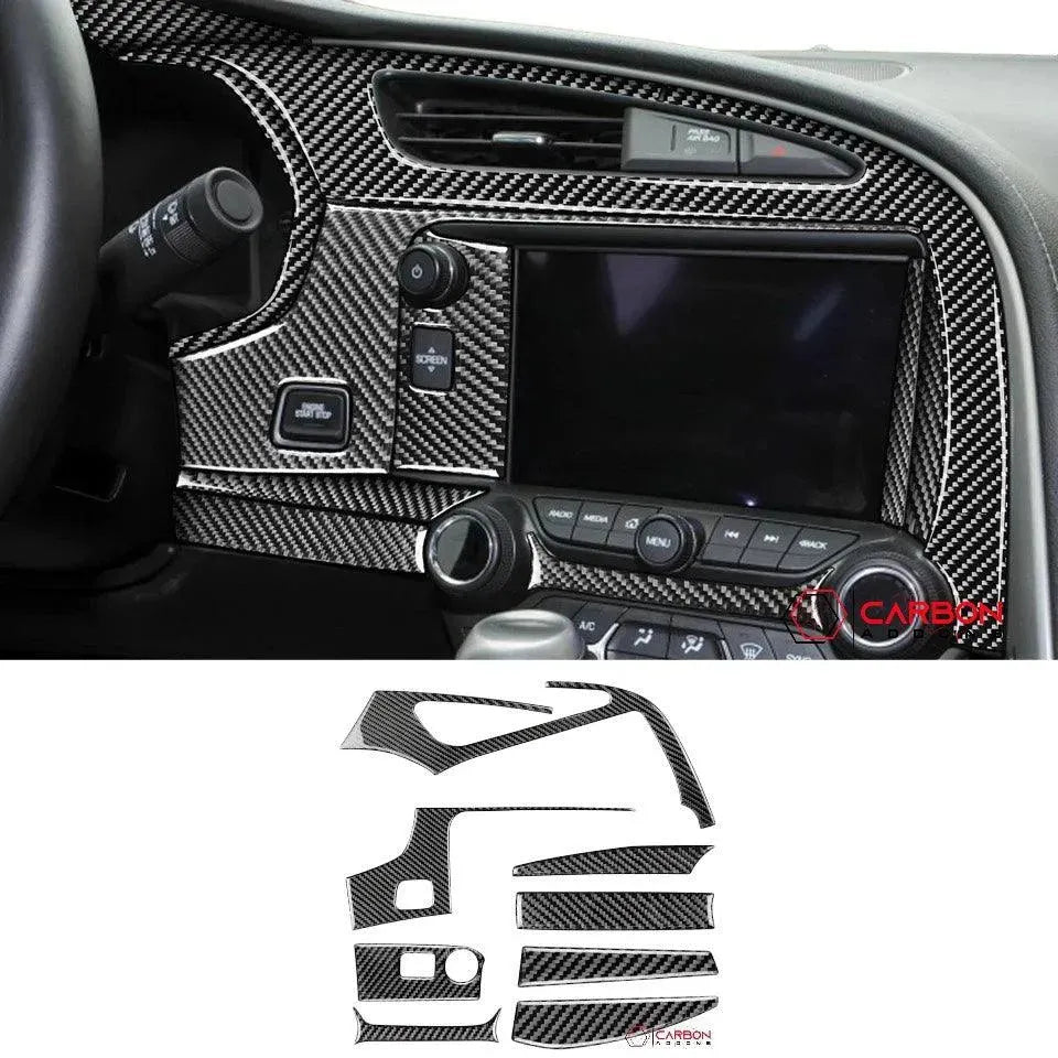 C7 Corvette 2014-2019 Carbon Fiber Multimedia Dash Trim Overlay